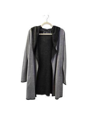 BNCI by Blanc Noir Wool Blend Hooded Longline Cardigan Sweater Size Small